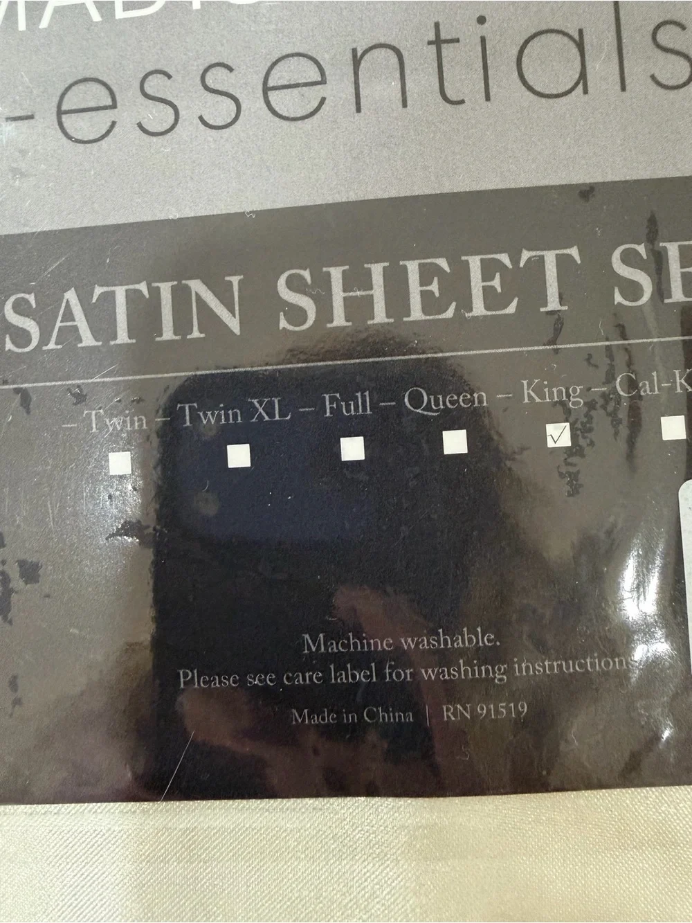 Essentials Satin Sheet Set in Ivory